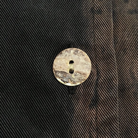 TOOFAN Women Blouse Pintuck Tie Dye Swirl Pattern Sz S Black Cooper 13-1 - Picture 4 of 9